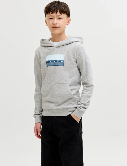 Jack & Jones Jcofusion Graphic Sweat Hood Unb Sn Jnr Grey 152 Jack & Jones Jcofusion Graphic Sweat Hood Unb Sn Jnr Grey 152