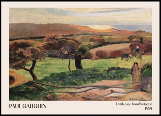 Landscape from Bretagne 1889 Paul Gauguin Plakat Plakat / 70x100cm