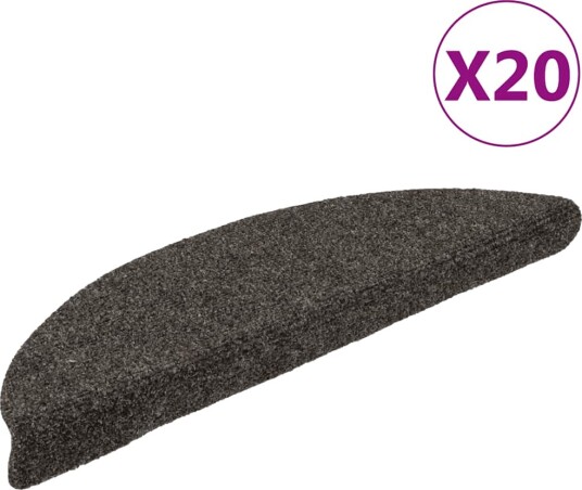 Selvklebende trappematter 20 stk antrasitt 56x17x3 cm