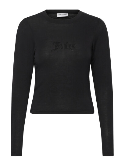 Juicy Couture Slub Knit Ls Ringer T-Shirt - Black - S