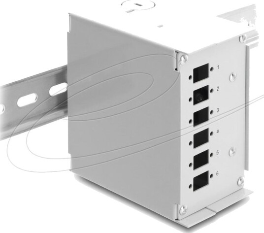 Delock Fiberoptisk Patchpanel Din-Skinnemonterbar Grå 6 Porter