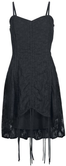 Vixxsin Goth Middellang kjole Nala Dress M til 3XL Damer svart Vixxsin Goth Middellang kjole Nala Dress M til 3XL Damer svart
