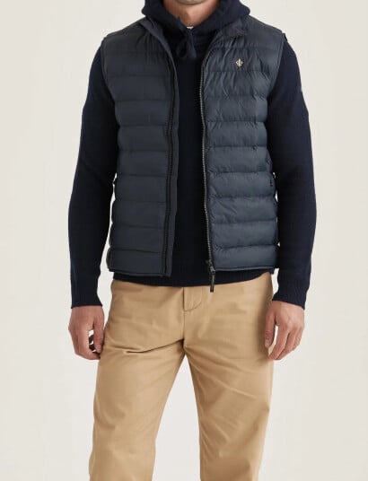 Morris Norfolk Liner Vest   Navy   M