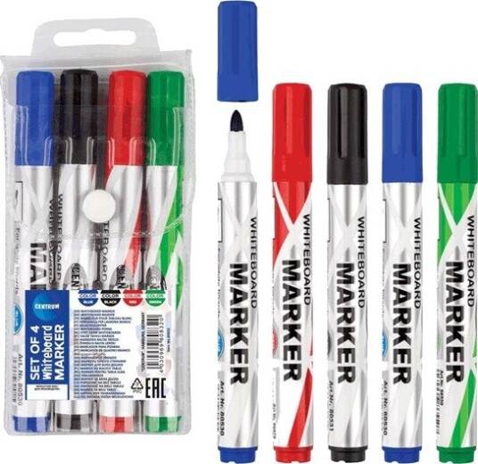 CENTRUM Whiteboard marker medium. 4 pcs. ass
