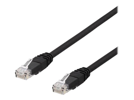 Deltaco Cat6a U/UTP koblingskabel 2 m svart - RJ-45