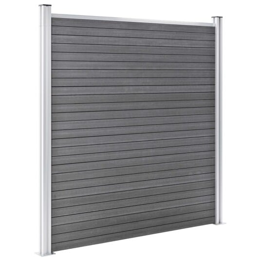 vidaXL Gjerdesett WPC 8 firkantet + 1 slisset 1484x186 cm grå