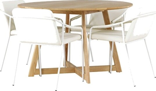 Venture Home Spisegruppe Venture Home Yakidon Ø120 cm med 4 stk Tvist Stoler GR23875