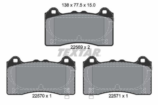 Bremseklosser TEXTAR 2256901 Bremseklosser TEXTAR 2256901
