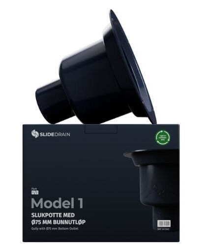 Slidedrain Model 1 Slukpotte Ø75mm Utløp Bunnutløp