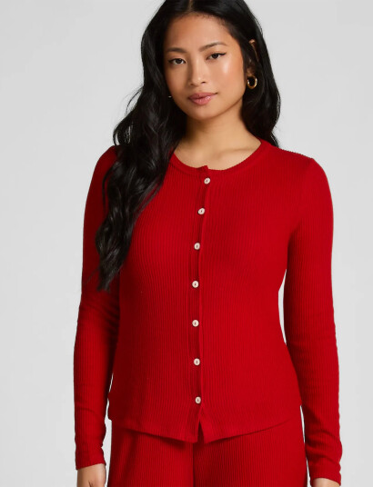 Hunkemöller Cardigan Brushed Jersey Red L Hunkemöller Cardigan Brushed Jersey Red L