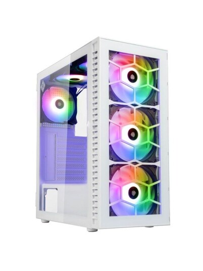 Kolink Observatory HF Glass ARGB Midi Tower Kabinett Hvit med Herdet Glass