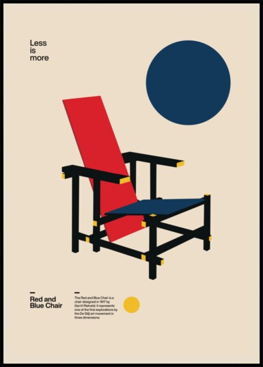 Red and Blue Chair Plakat / 100x150 Red and Blue Chair Plakat / 100x150