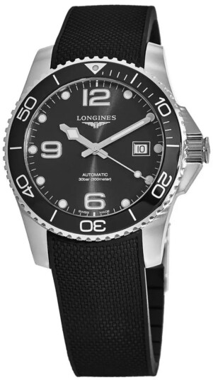 Longines Herreklokke L3.781.4.56.9 Hydroconquest Sort/Gummi Ø41 mm