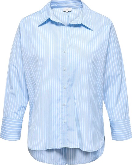 ONLY Carmakoma Caroregon Alva Ls Back Btn Shirt Wvn Blue 50