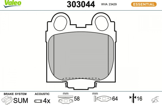 Bremseklosser VALEO 303044
