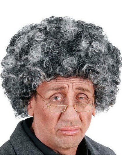 Grampa Afro Grå Parykk