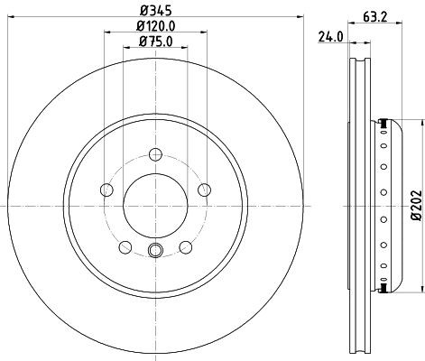 Bremseskive HELLA 8DD 355 123-231 Bremseskive HELLA 8DD 355 123-231