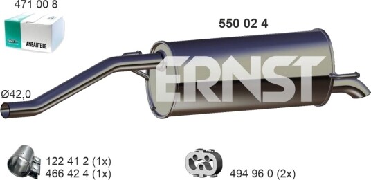 ERNST 550024 Bakre eksospotte
