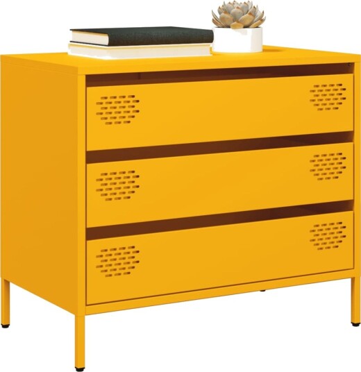  Skjenk sennepsgul 68x39x58,5 cm kaldvalset stål 8721102930522