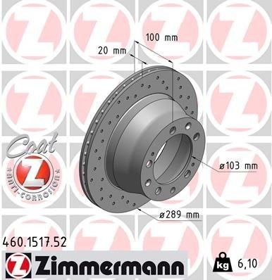 ZIMMERMANN 460.1517.52 Bremseskive
