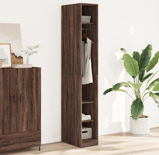 Garderobe brun eik 30x50x200 cm konstruert tre