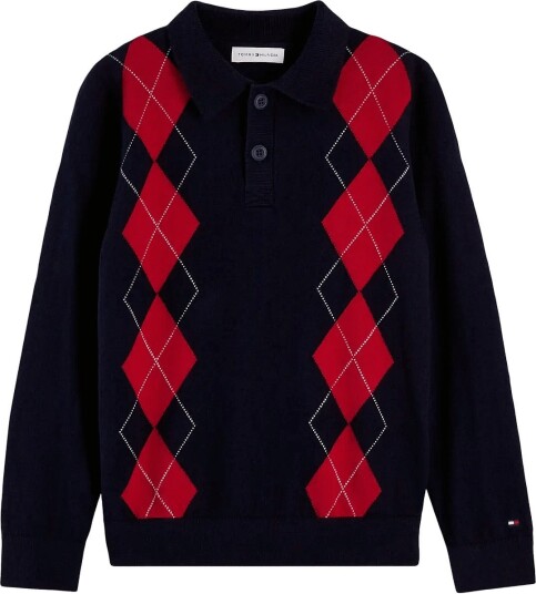 Tommy Hilfiger Knitted Polo Ls Navy 128