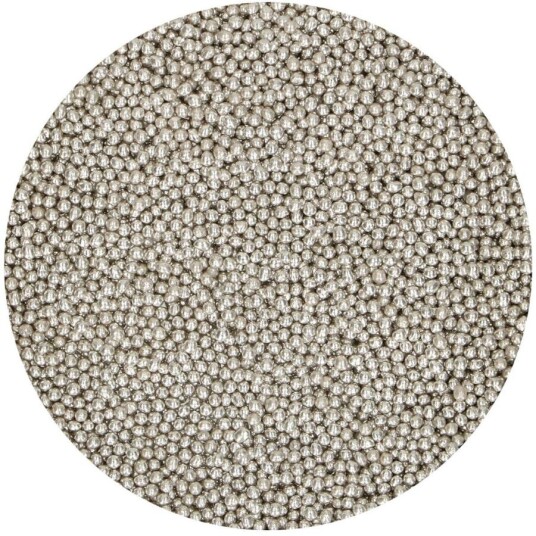 Funcakes Sugarpearls 2 Mm Metallic Silver 80g Funcakes Sugarpearls 2 Mm Metallic Silver 80g