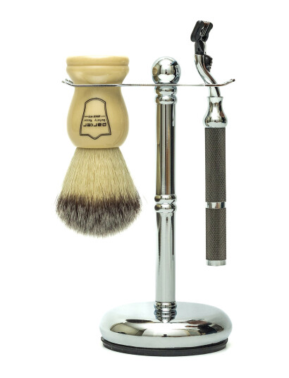 Parker 3 Piece Ivory Brush-42M (Mach3)-Chrome Stand - Multi/patterned - ONE SIZE Parker 3 Piece Ivory Brush-42M (Mach3)-Chrome Stand - Multi/patterned - ONE SIZE