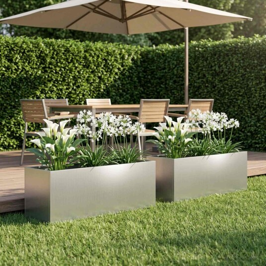 vidaXL Hageblomsterpotte 2 stk. Sølv 100 x 30 x 30 cm Galvanisert stål