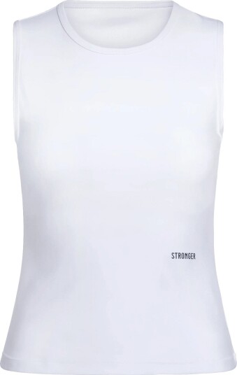 STRONGER Signature Slim Tank Top   White   L