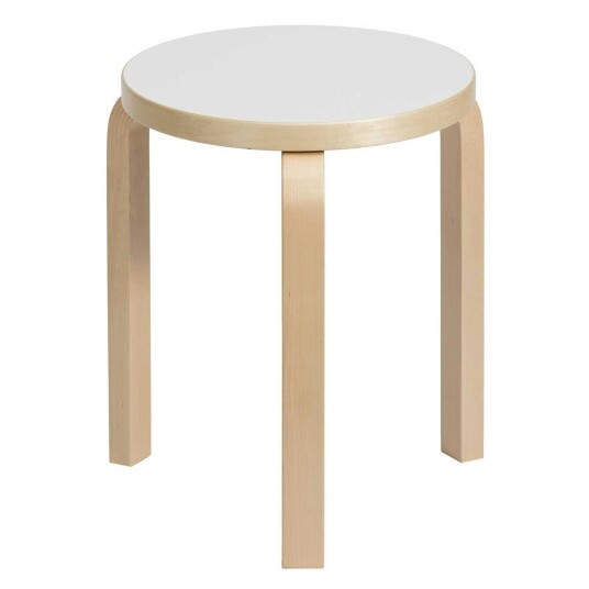 Artek 60 Krakk Bjørk / Hvitt Laminat Artek 60 Krakk Bjørk / Hvitt Laminat