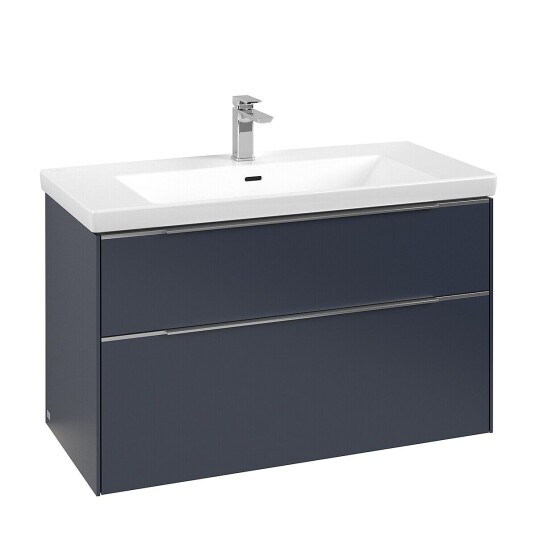 Villeroy & Boch  Subway 3.0 Servantskap m/2 skuffer 973x576x478 mm Blå Matt