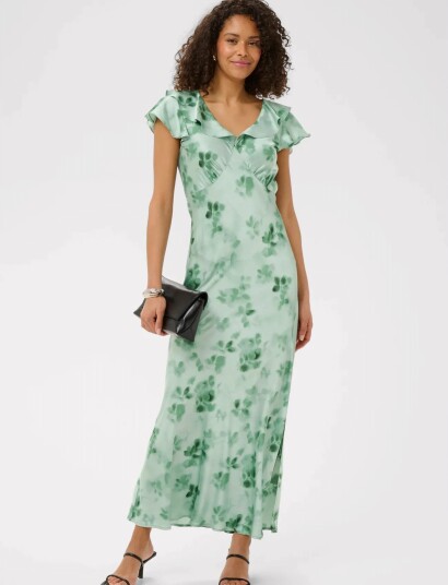 Kaffe Kasadie Frill Dress Green 36 Kaffe Kasadie Frill Dress Green 36