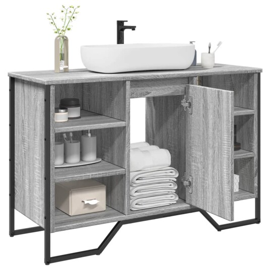  Servantskap grå sonoma 91x35x60 cm konstruert tre 8721102812354