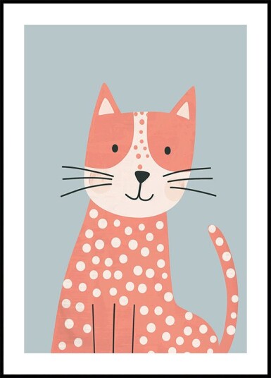 Polka Dot Cat Plakat Plakat / 21x30cm