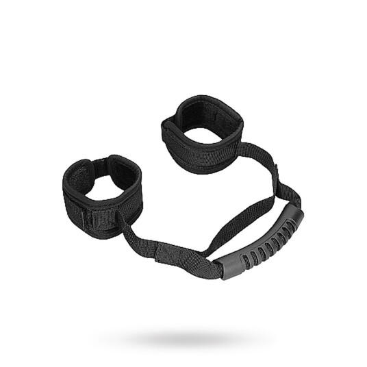 Velvet & Velcro Adjustable Handcuffs with Handle