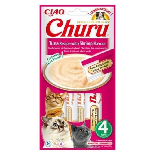 Churu Kattesnacks med Tunfisk og Reker 4 x 14 g