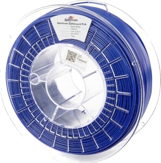 Spectrum Safeguard PLA Antibakteriell Filament 1.75 mm 1000 g Mørkeblå 81558 Spectrum Safeguard PLA Antibakteriell Filament 1.75 mm 1000 g Mørkeblå 81558