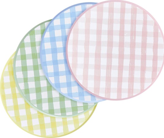 Club Green Hootyballoon Papptallerken Gingham 8-pakning HBGH101