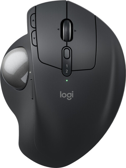 Logitech MX Ergo S trådløs ergonomisk trackball-mus med USB-C lading - Svart