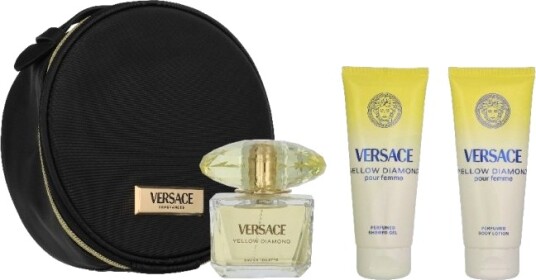 Versace Yellow Diamond Giftset 290 ml Eau De Toilette Spray 90ml/Bath & Shower Gel 100ml/Body Lotion 100ml/Make Up Case