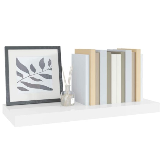 vidaXL Flytende vegghylle h?yglans hvit 60x23,5x3,8 cm MDF vidaXL Flytende vegghylle h?yglans hvit 60x23,5x3,8 cm MDF