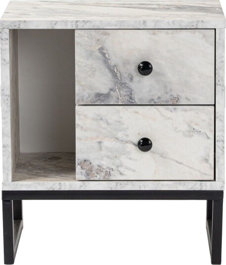 Sonali Nattbord 45 cm - Marmor/Svart