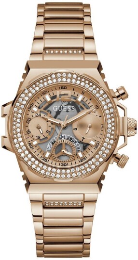 Guess Dameklokke GW0552L3 Fusion Rosegullfarget/Rose gulltonet stål