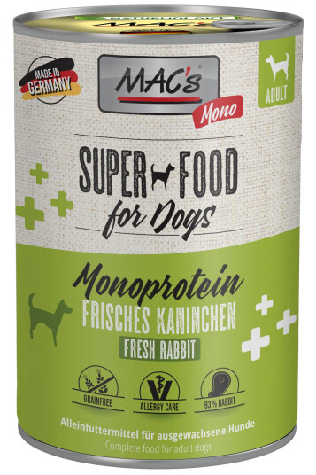 Mac'S Mono Super Food For Dogs Kanin 400G Våtfôr