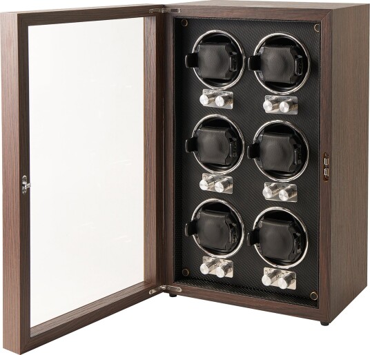 Mulhouse Watch Winder 6 klokker Brun Tre KXD0717 - Unisex - Wood