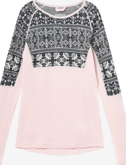 Bagheera Baselayer trøye Merino Dalecarlian Top JR Rosa