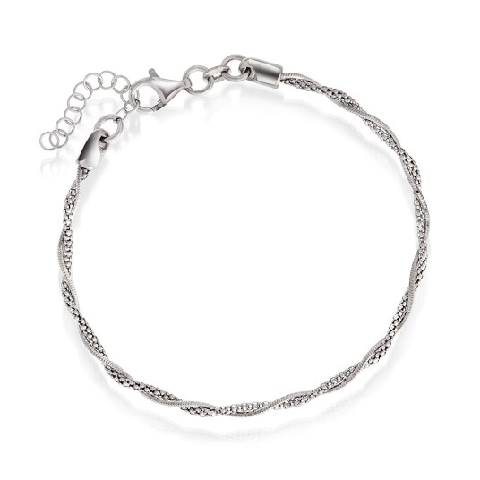 Pan Jewelry, Armbånd i rhodinert 925 sølv, 21 cm