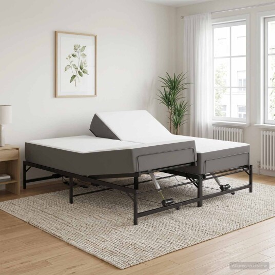 vidaXL Elektrisk Justerbar Seng Ramme Svart 160 x 200 cm Stål