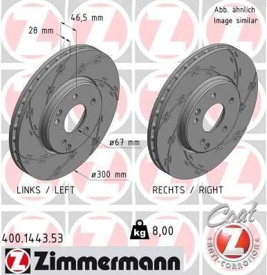 Bremseskive ZIMMERMANN 400.1443.53
